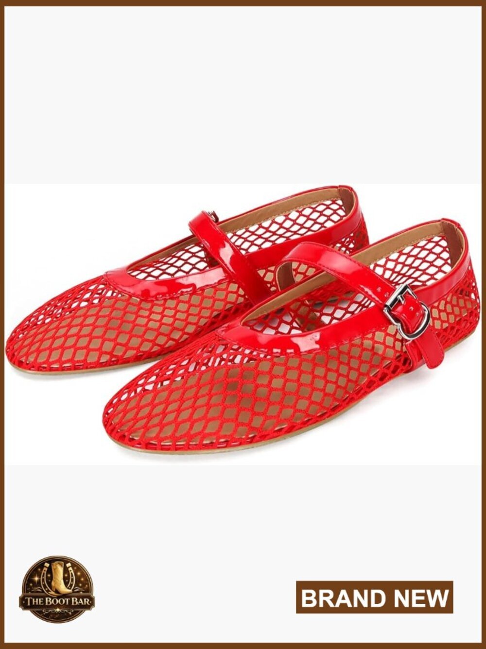 Mesh Ballet Flats with Buckle Strap Comfy Casual Office Shoes